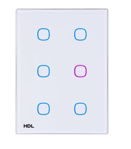 [HDL-MPT6.46-A-White] HDL iTouch 6-Buttons Touch Panel US (White)