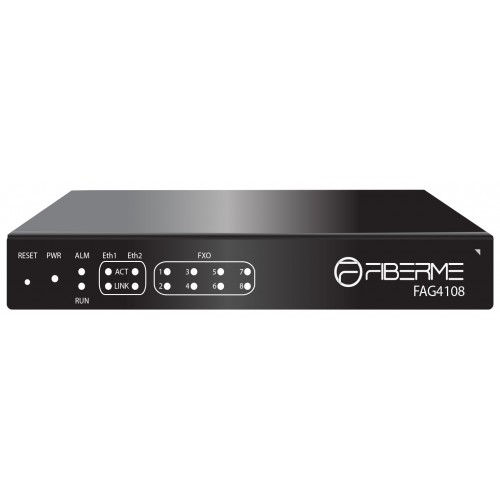 Fiberme - 8 Ports FXO Analog Gateway FXO Ports, Dual Ethernet Ports, Hot Swap