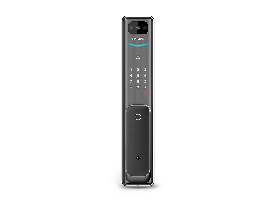 Philips Easy Alpha-VP Smart Door Lock and Video Intercom with Finger, Card, Password, App OTP unlock - Color : Black