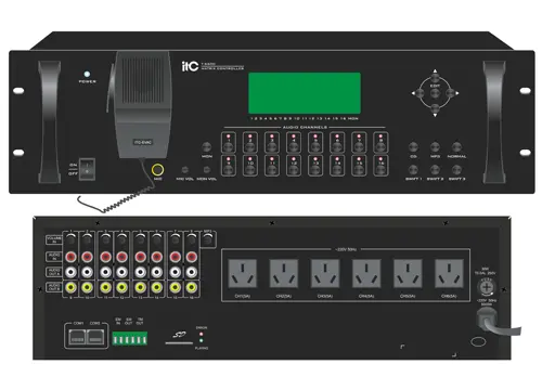 [T-6600]  ITC - Weekly Timer with 8×16 Audio Matrix, built-in Mp3 player and power sequencer