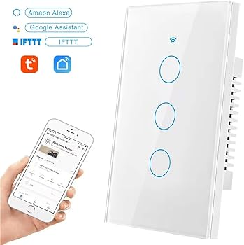 Tuya 3 Gang Touch Switch WiFi  (أبيض)