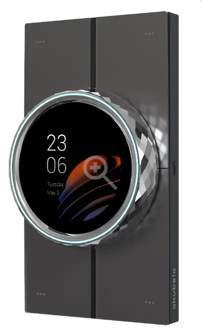 Akubela Zigbee HyPanel Lux 2.1-inch Multi-Touch Screen with 4 AG-Glass Physical Buttons and 2-Gang Switch EU (00734P11, Gold)