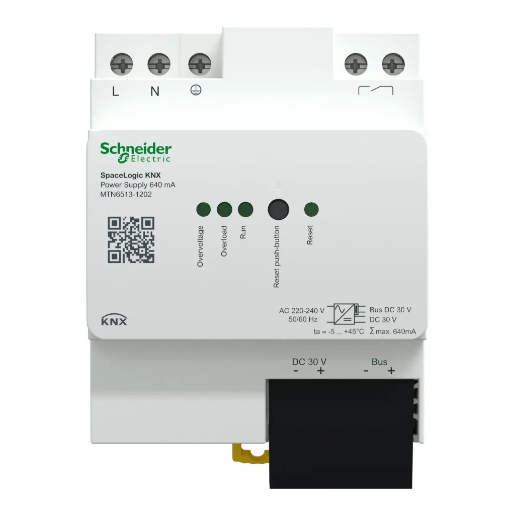 Schneider Power supply, Spacelogic KNX, REG-K/640 mA, white