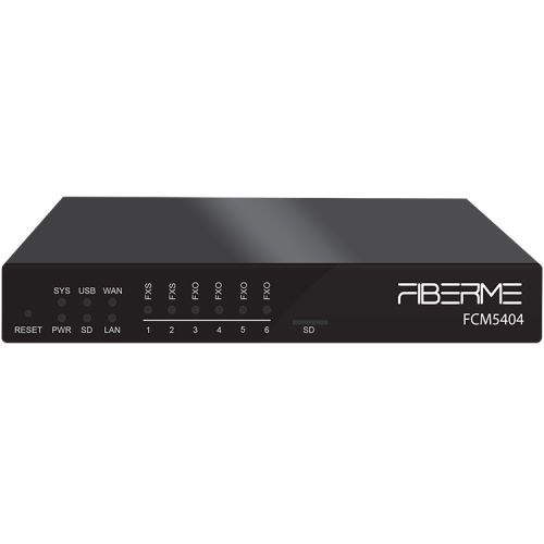 [FCM5404] FIBERME FCM5404 VoIP PBX, 60 Users, 15 Concurrent Calls, Up-To 300 Users, 60 Concurrent Calls, 4 FXO Ports, 2 FXS Ports, Dual Ethernet Ports.