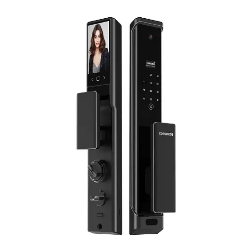 [CL-MARS] CORDLESS - MARS Doors Smart Lock -  External Camera, Internal Screen & 2-Way Video Call - 3D Face Recognition, Palm Vein Recognition